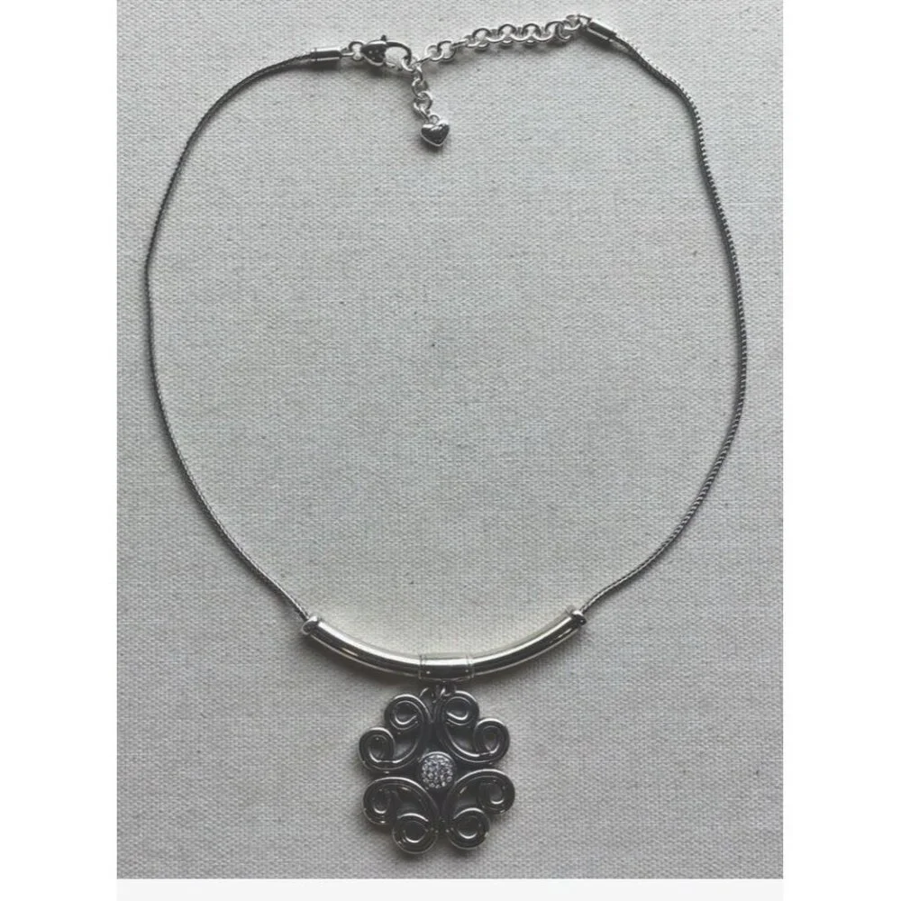 Brighton Celtic Collar Necklace Interlok Medallion Swarovski Crystal Reversible